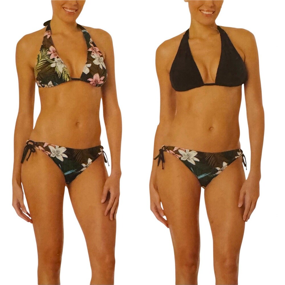 Hurley Woman’s Reversible Bikini L | 2 Piece Set Swimwear | Swimsuit Black